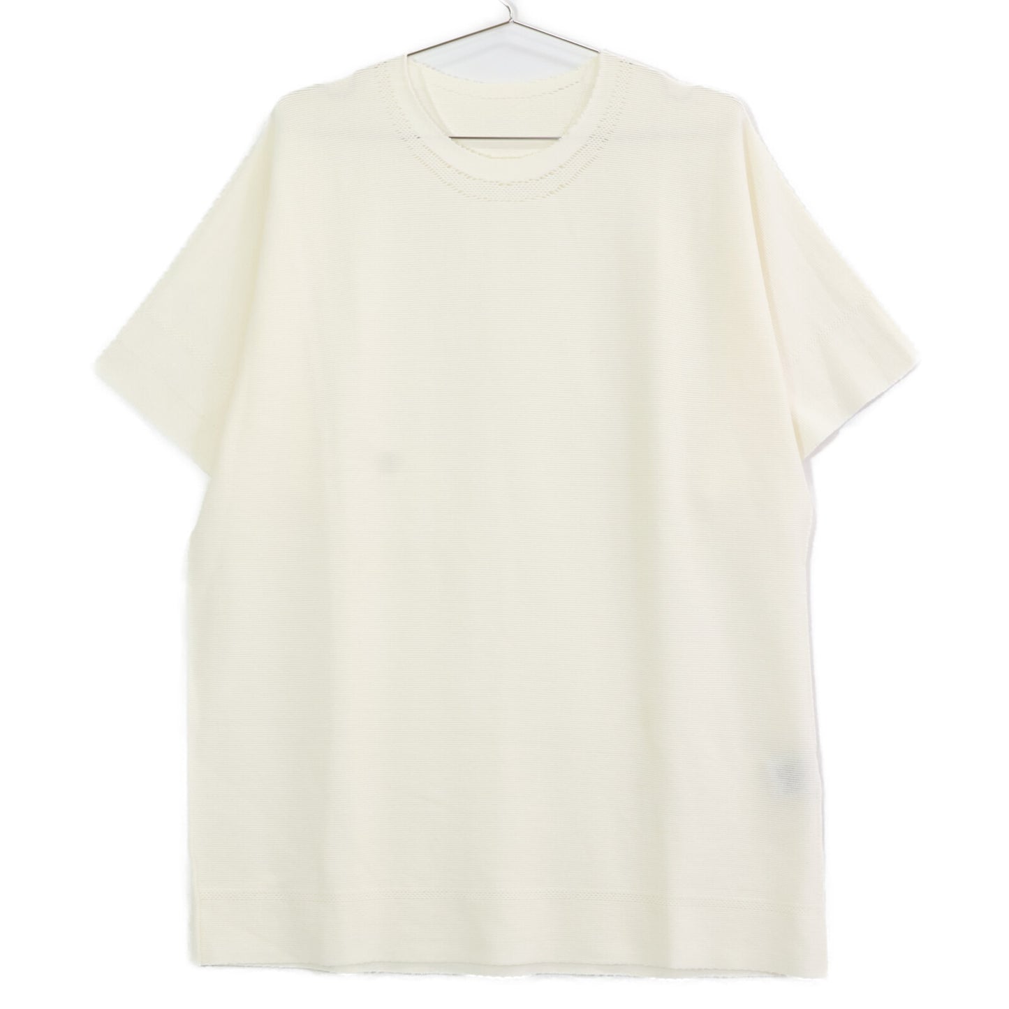 ISSEIMIYAKE A.POC イッセイミヤケエイポック AT11KK414 ホワイト コットン×ナイロン ハーフスリーブデザインニットプルオーバー トップス