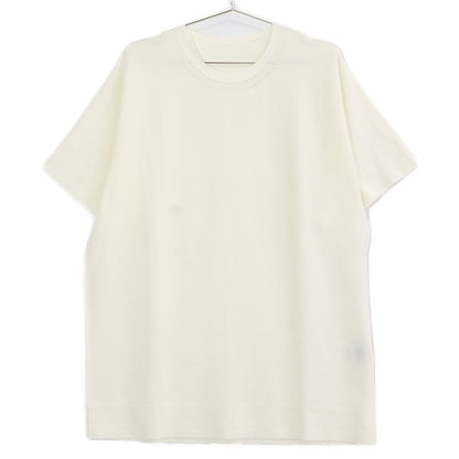 ISSEIMIYAKE A.POC イッセイミヤケエイポック AT11KK414 ホワイト コットン×ナイロン ハーフスリーブデザインニットプルオーバー トップス