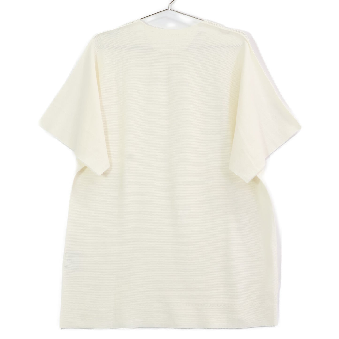 ISSEIMIYAKE A.POC イッセイミヤケエイポック AT11KK414 ホワイト コットン×ナイロン ハーフスリーブデザインニットプルオーバー トップス