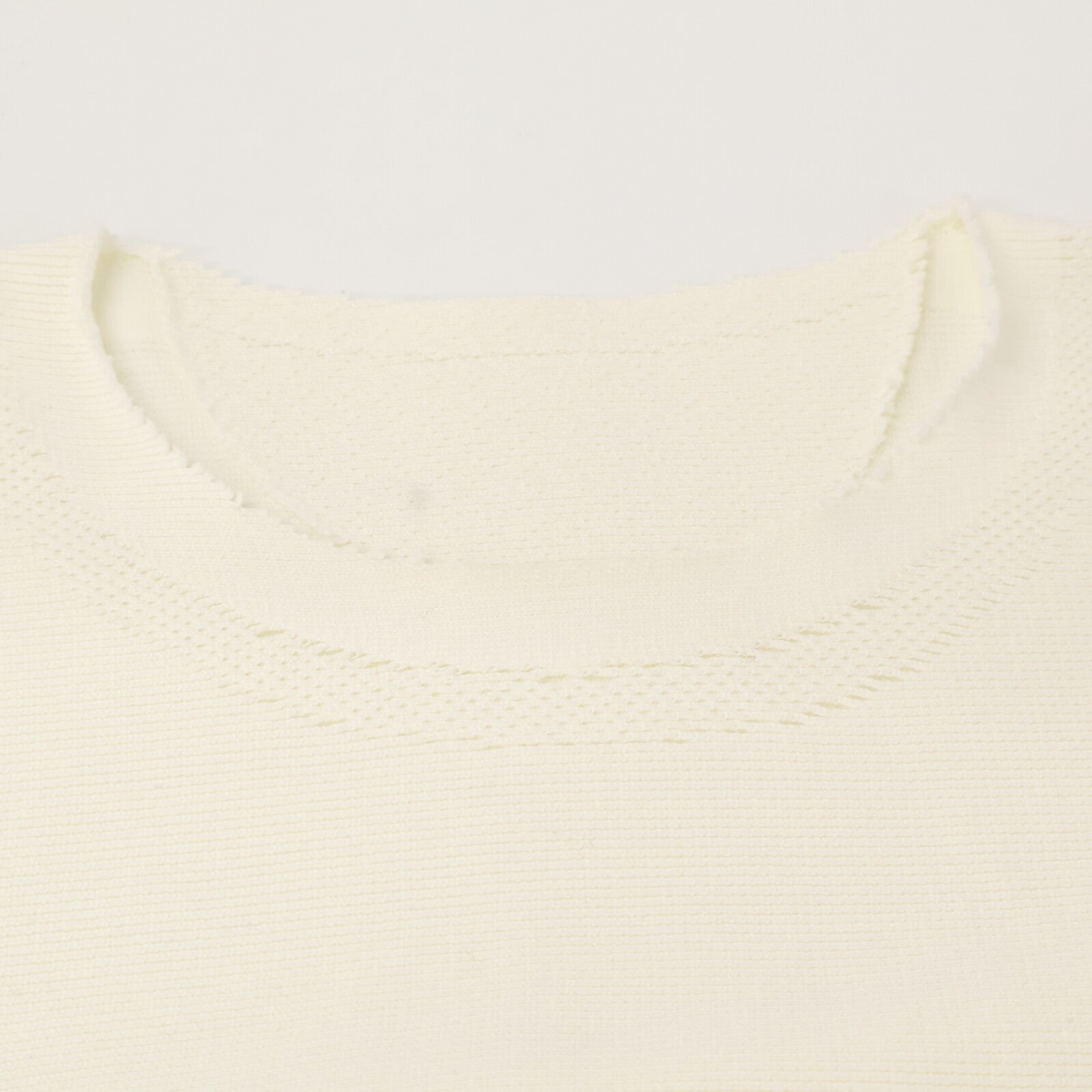 ISSEY MIYAKE A.POC 三宅一生 A.POC AT11KK414 白色 棉×尼龙 半袖设计针织套头衫 上衣