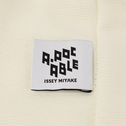 ISSEIMIYAKE A.POC イッセイミヤケエイポック AT11KK414 ホワイト コットン×ナイロン ハーフスリーブデザインニットプルオーバー トップス