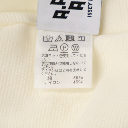 ISSEIMIYAKE A.POC イッセイミヤケエイポック AT11KK414 ホワイト コットン×ナイロン ハーフスリーブデザインニットプルオーバー トップス