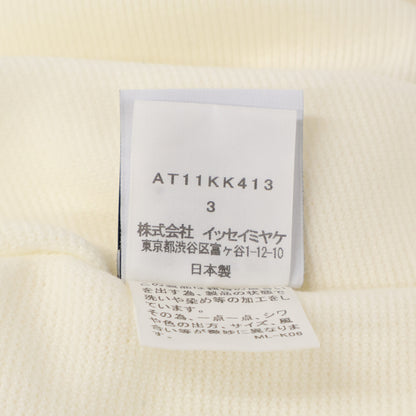 ISSEIMIYAKE A.POC イッセイミヤケエイポック AT11KK414 ホワイト コットン×ナイロン ハーフスリーブデザインニットプルオーバー トップス