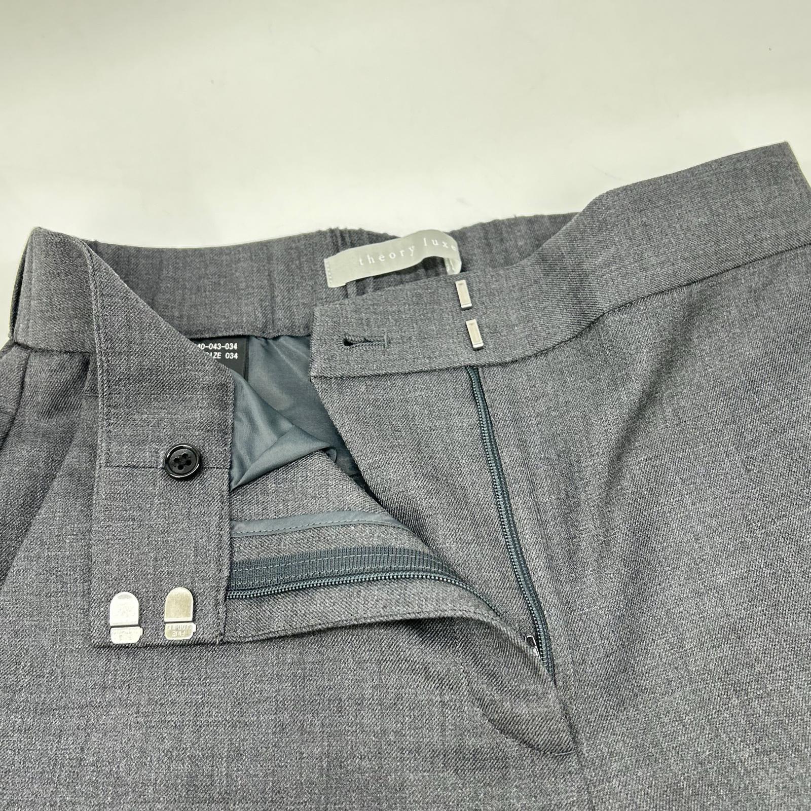 theory luxe 2024 Grey Suave Saxony Carol 2 Pants Bottoms 34