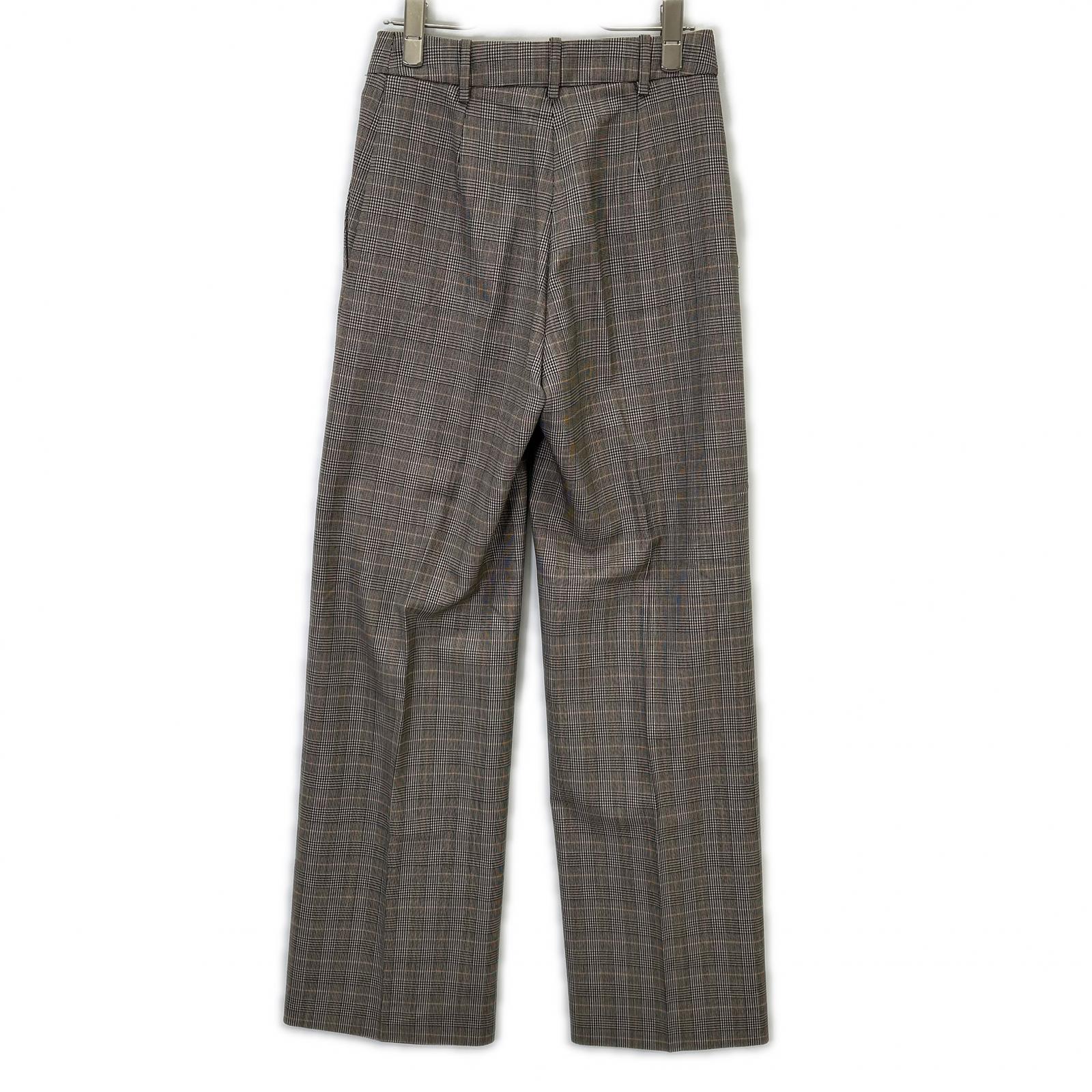 STELLA McCARTNEY ステラマッカートニー ブラック グレンチェック柄 センタープレス ワイドパンツ ボトムス