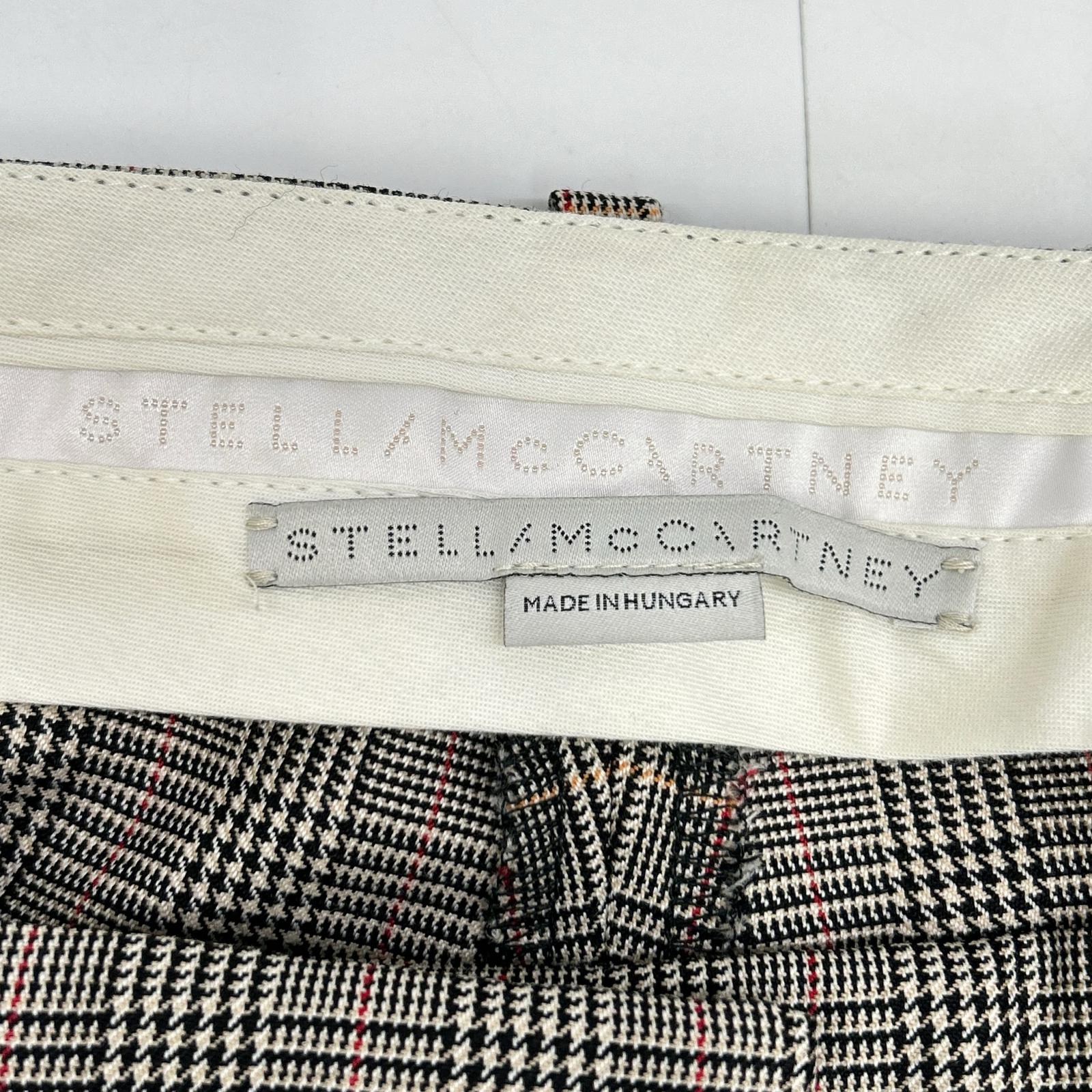 STELLA McCARTNEY ステラマッカートニー ブラック グレンチェック柄 センタープレス ワイドパンツ ボトムス