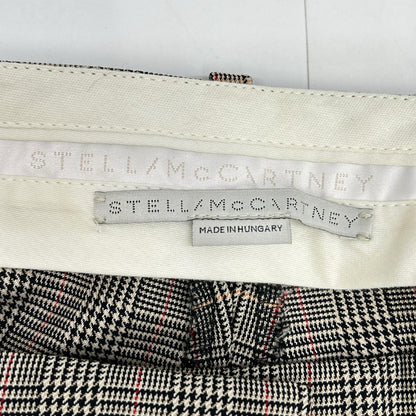 STELLA McCARTNEY ステラマッカートニー ブラック グレンチェック柄 センタープレス ワイドパンツ ボトムス