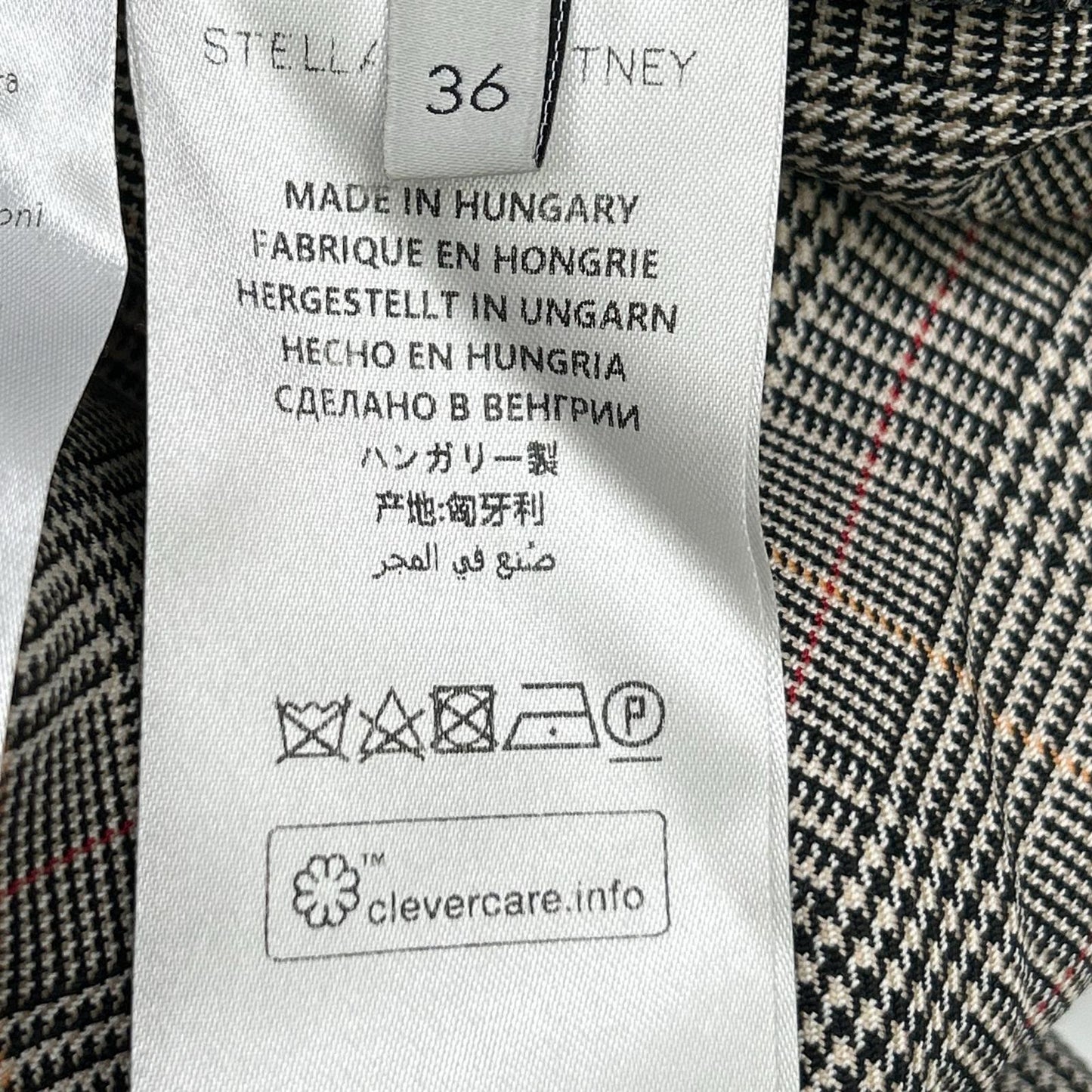 STELLA McCARTNEY ステラマッカートニー ブラック グレンチェック柄 センタープレス ワイドパンツ ボトムス
