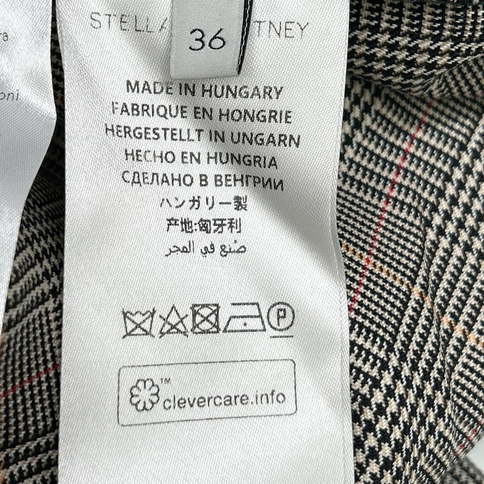 STELLA McCARTNEY ステラマッカートニー ブラック グレンチェック柄 センタープレス ワイドパンツ ボトムス