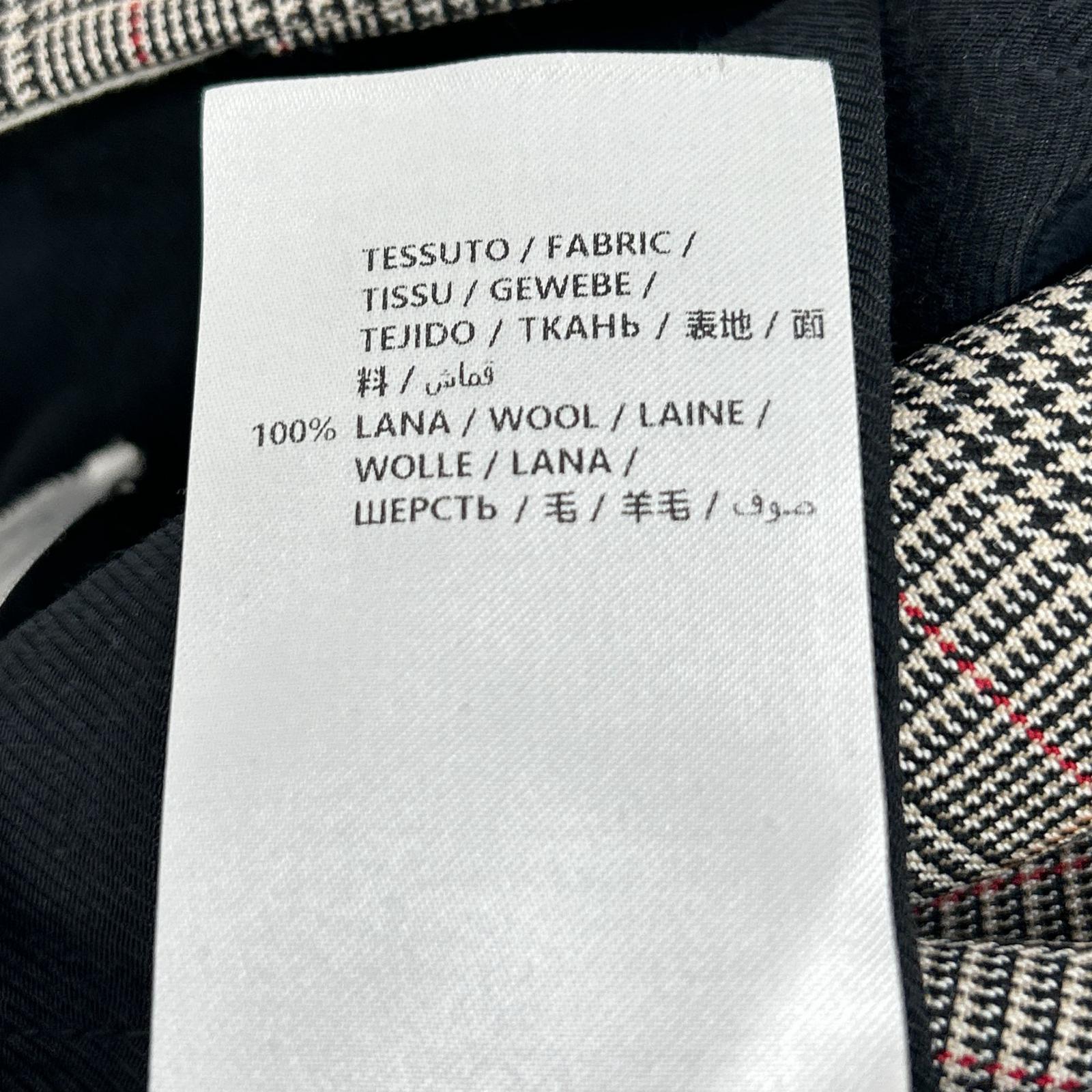 STELLA McCARTNEY ステラマッカートニー ﾌﾞﾗｯｸ ｸﾞﾚﾝﾁｪｯｸ柄 ｾﾝﾀｰﾌﾟﾚｽ ﾜｲﾄﾞﾊﾟﾝﾂ ボトムス 36
