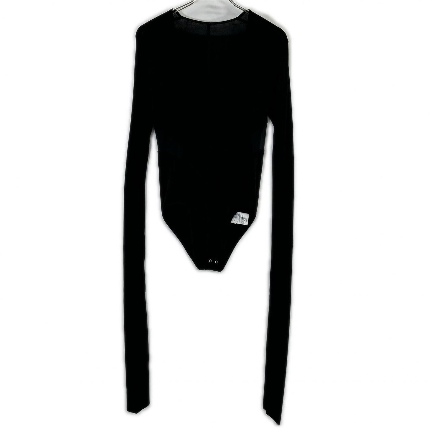 IRENE Black Plunging Neckline Bodysuit Top 36