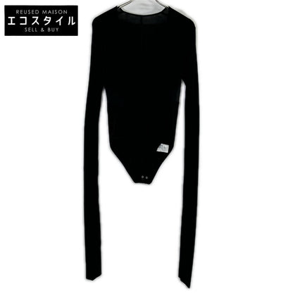 IRENE Black Plunging Neckline Bodysuit Top 36