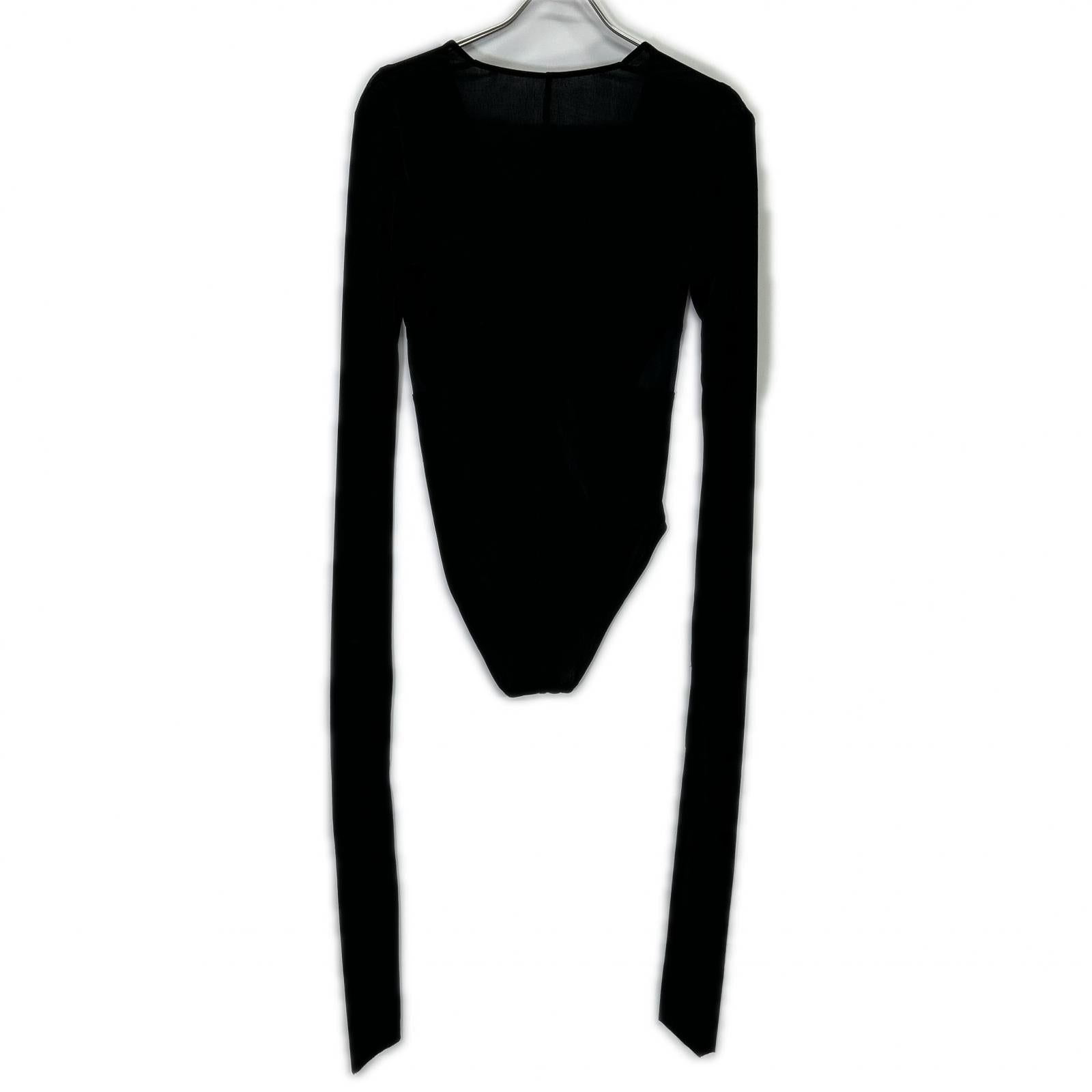 IRENE Black Plunging Neckline Bodysuit Top 36