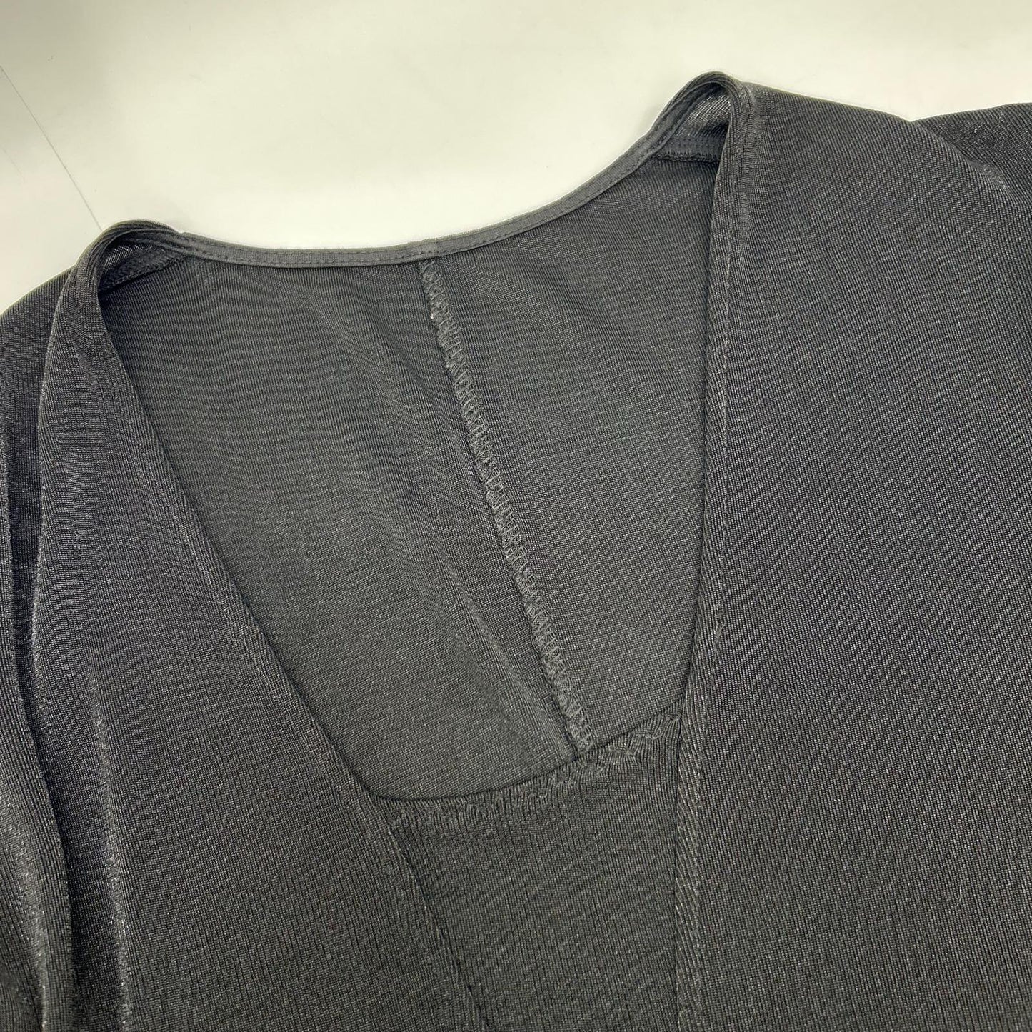 IRENE Black Plunging Neckline Bodysuit Top 36
