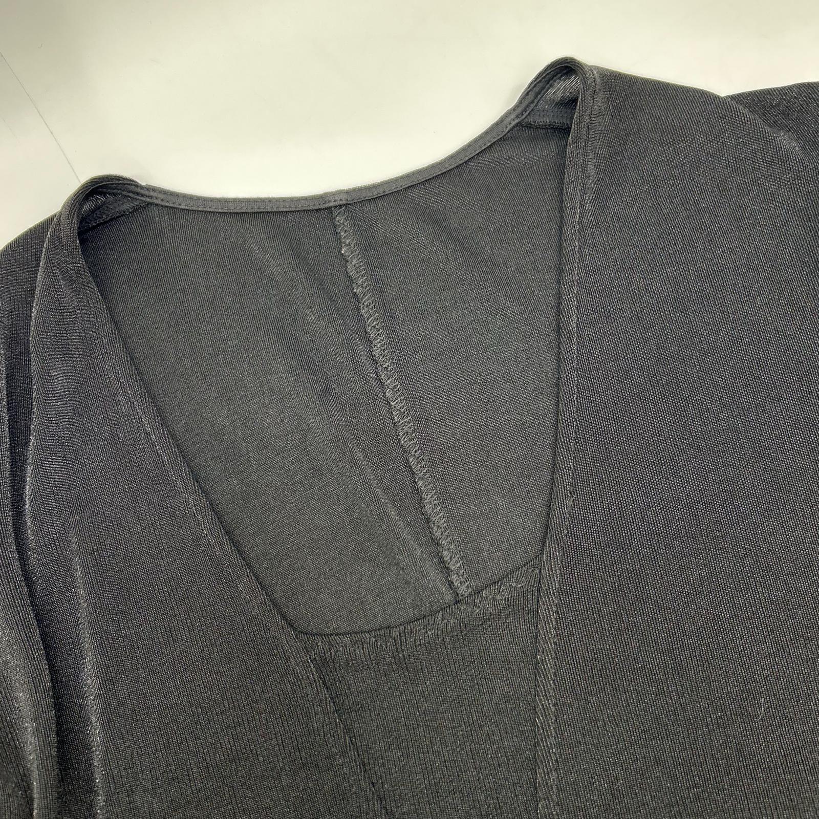 IRENE Black Plunging Neckline Bodysuit Top 36