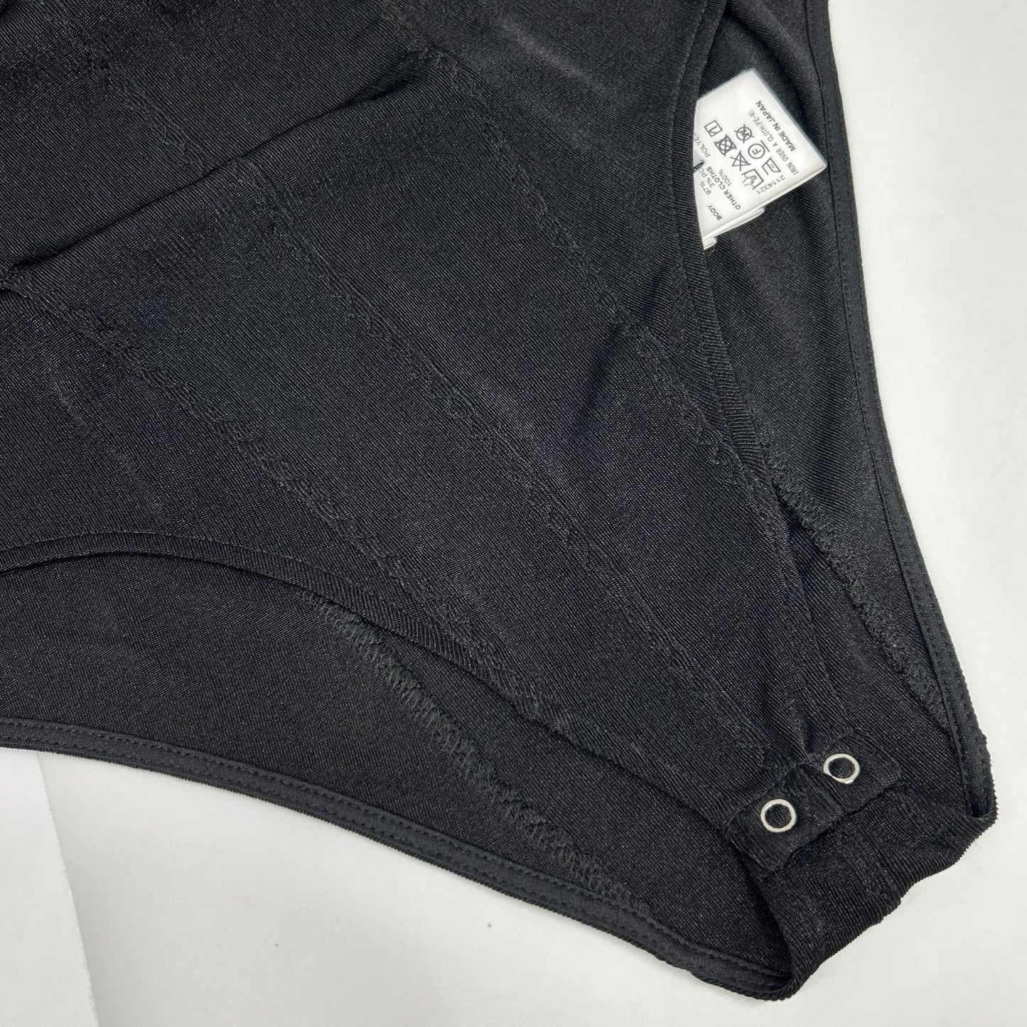 IRENE Black Plunging Neckline Bodysuit Top 36