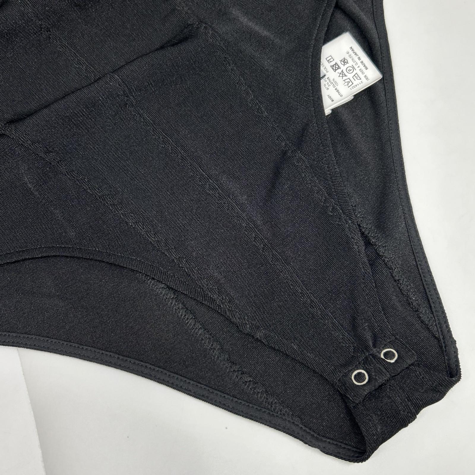 IRENE Black Plunging Neckline Bodysuit Top 36
