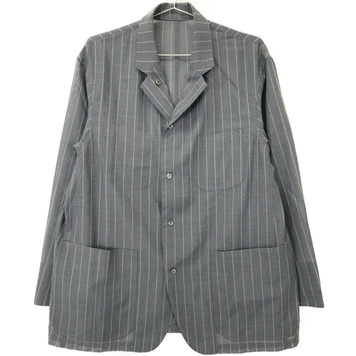 beautifulpeople ビューティフルピープル グレー wool silk stripe shirtjacket リバーシブルジャケット ジャケット