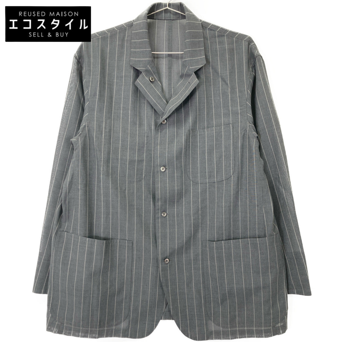 beautifulpeople ビューティフルピープル グレー wool silk stripe shirtjacket リバーシブルジャケット ジャケット