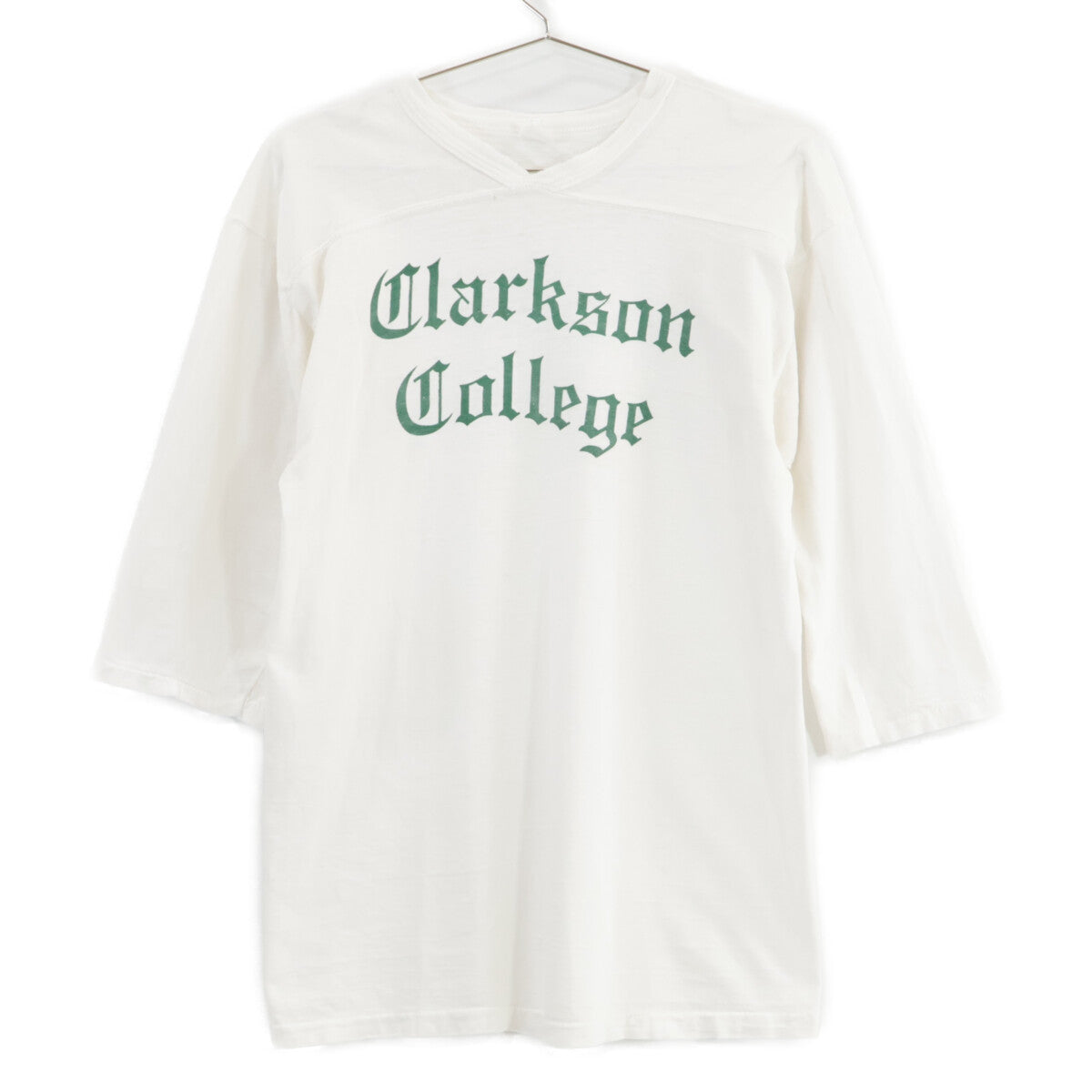 VINTAGE 70'S White Clarkson College Football T-shirt Top