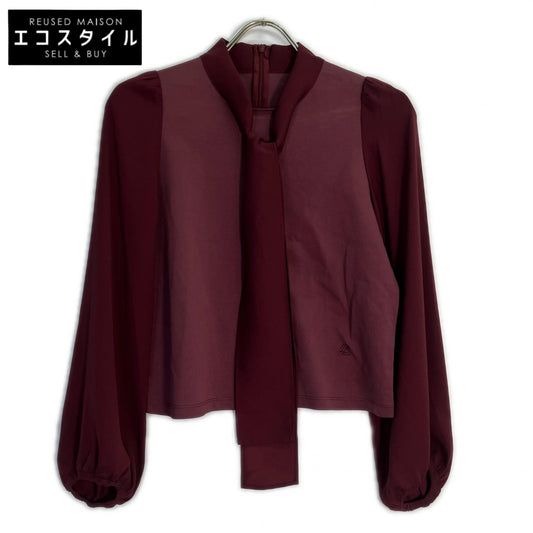 BLUE LABEL CRESTBRIDGE ブルーレーベルクレストブリッジ 24年製 ﾜｲﾝ ｺｯﾄﾝﾎﾟﾝﾁﾎﾞｳｶﾗｰﾄｯﾌﾟｽ トップス 36