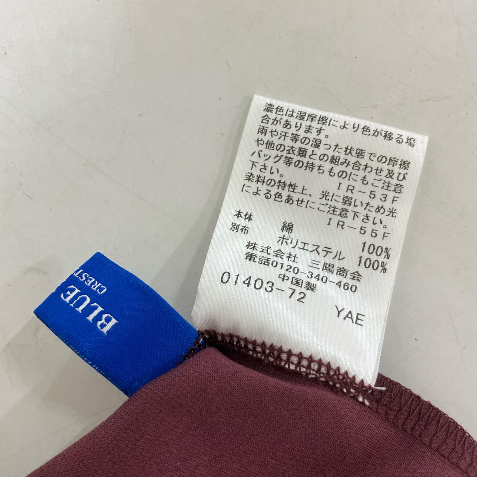 BLUE LABEL CRESTBRIDGE ブルーレーベルクレストブリッジ 24年製 ﾜｲﾝ ｺｯﾄﾝﾎﾟﾝﾁﾎﾞｳｶﾗｰﾄｯﾌﾟｽ トップス 36