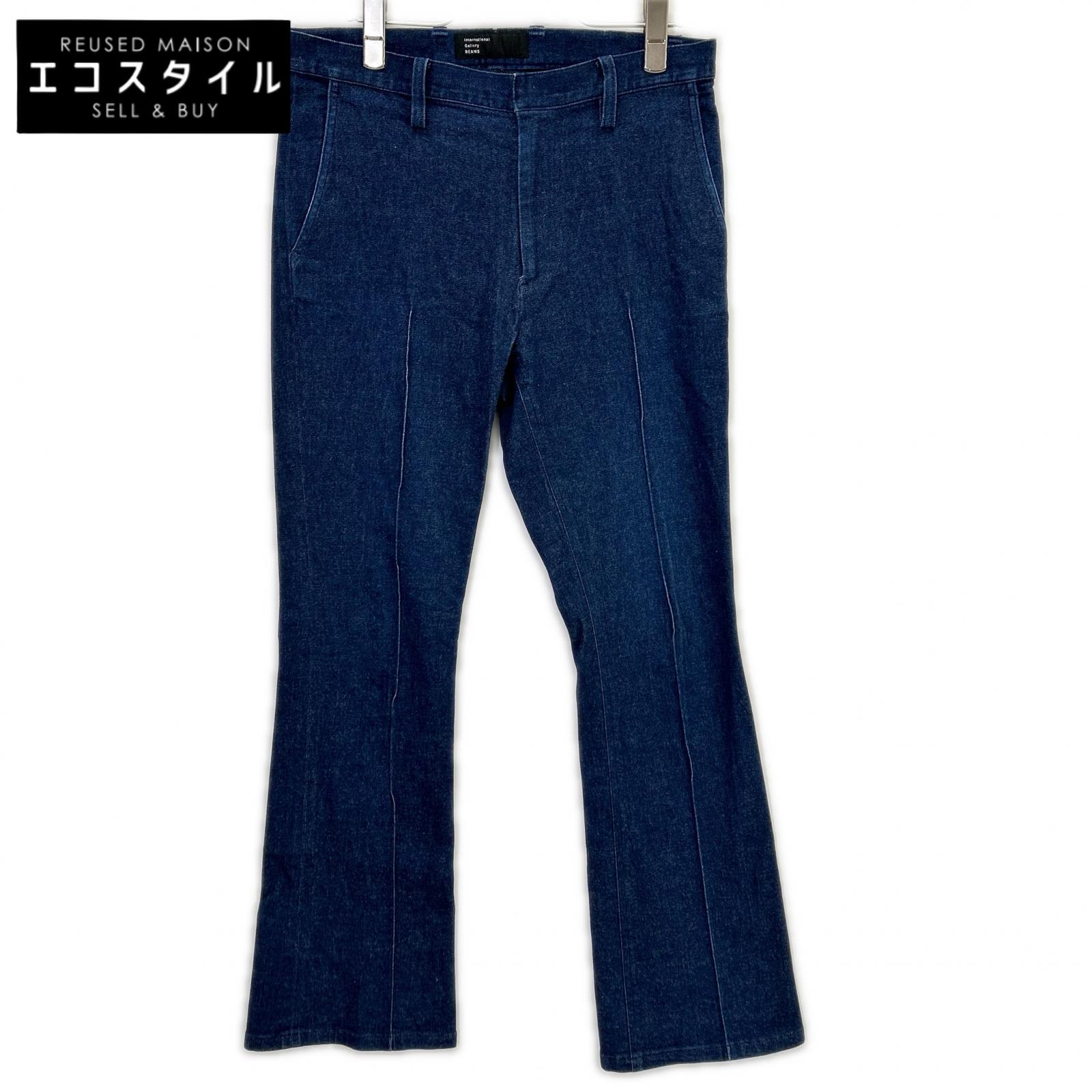 International Gallery BEAMS インターナショナルギャラリービームス 23-23-0027-262 インディゴ コットン センタープレスフレアデニムパンツ ボトムス