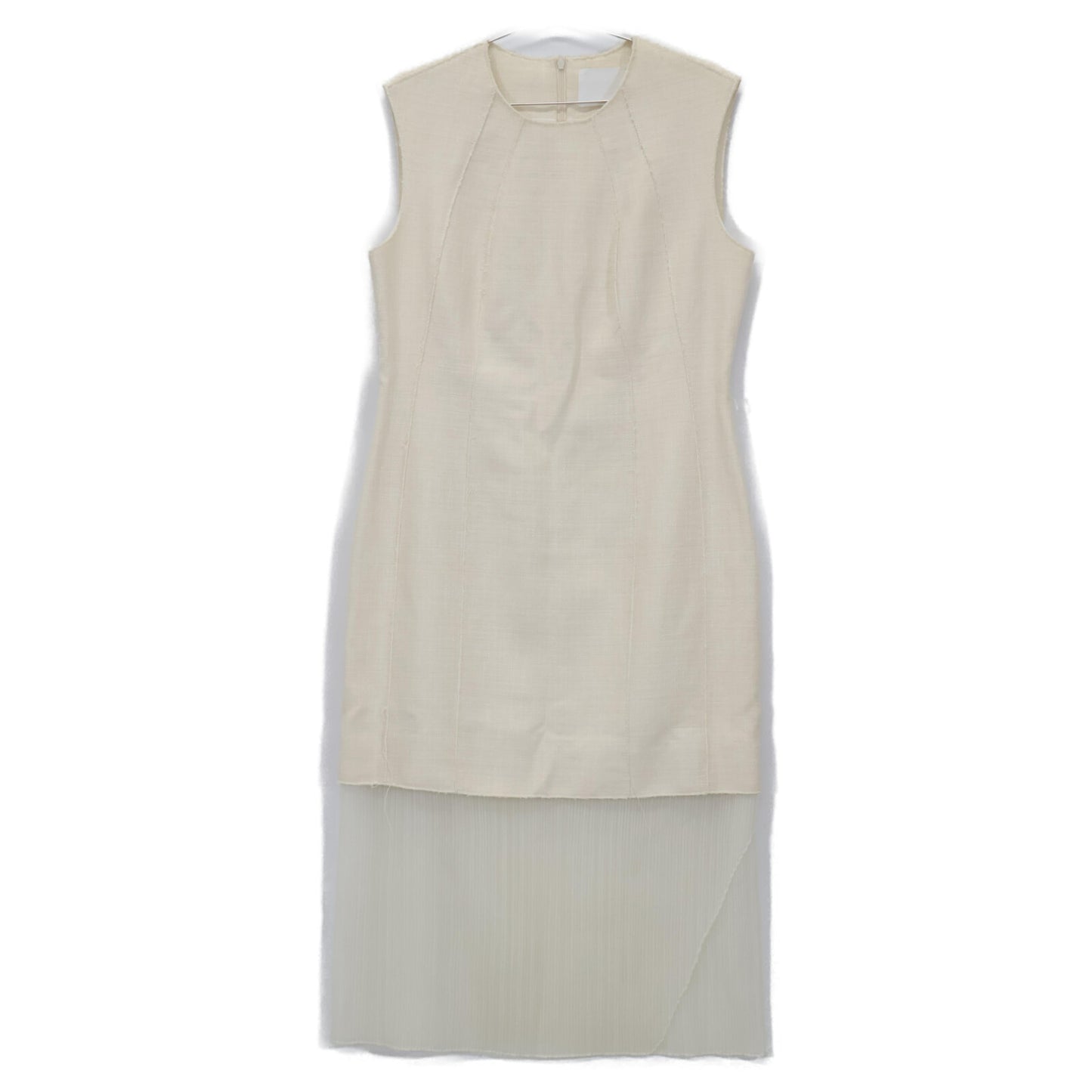 BOSS ボス ｱｲﾎﾞﾘｰ ｼｱｰﾌﾟﾘｰﾂ切り替えﾍﾞﾙﾃｯﾄﾞﾉｰｽﾘｰﾌﾞﾜﾝﾋﾟｰｽ ワンピース 44 レディース