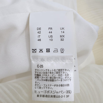 BOSS ボス ｱｲﾎﾞﾘｰ ｼｱｰﾌﾟﾘｰﾂ切り替えﾍﾞﾙﾃｯﾄﾞﾉｰｽﾘｰﾌﾞﾜﾝﾋﾟｰｽ ワンピース 44 レディース