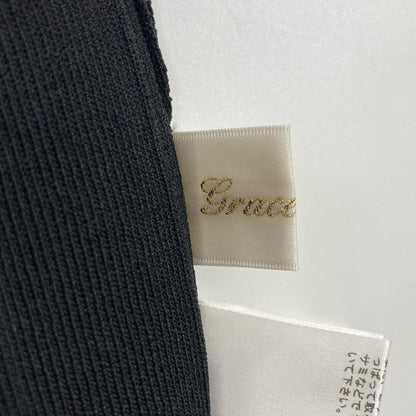 Grace Class グレースクラス 23年製 ブラック ワイドリブバイカラーカーディガン トップス
