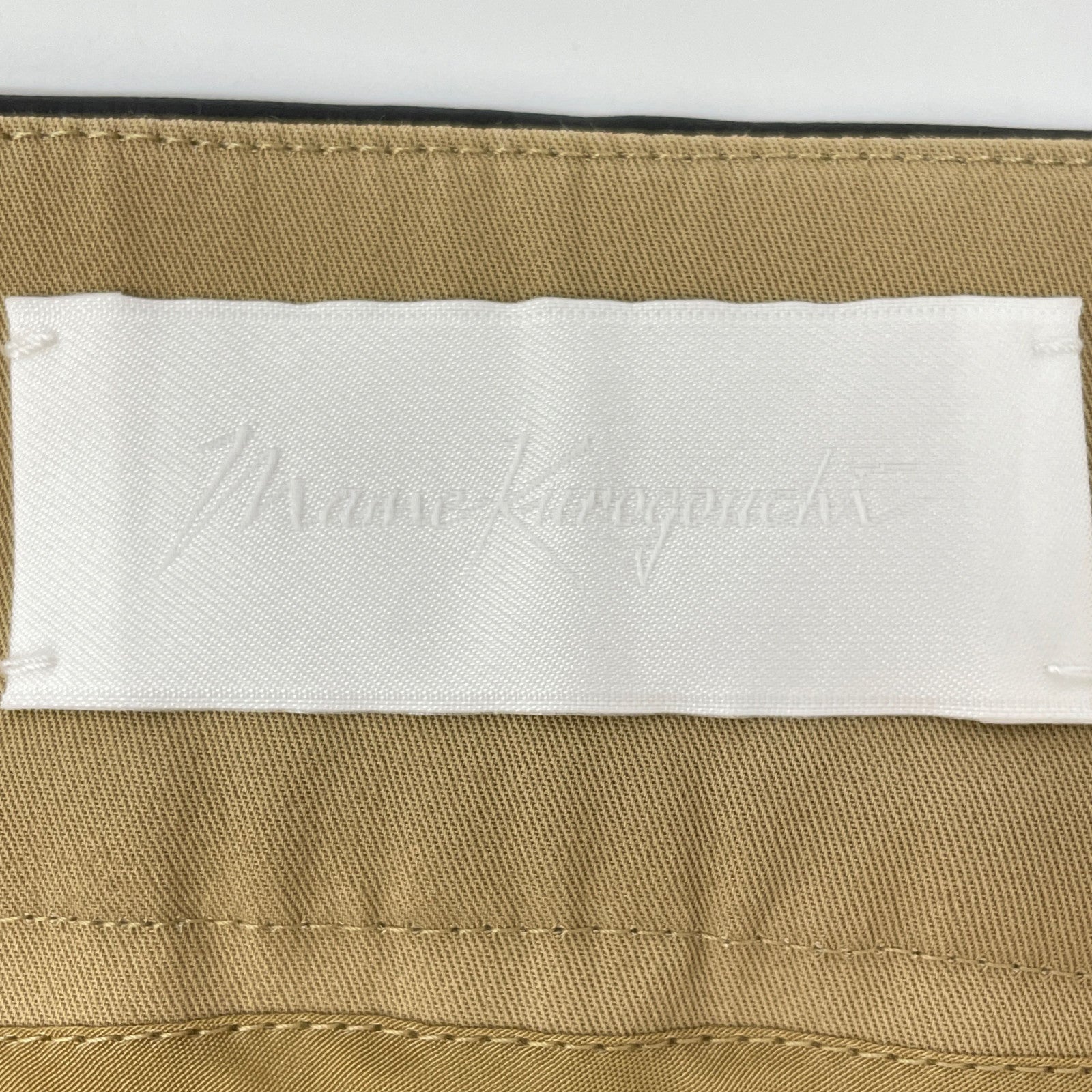 Mame Kurogouchi MM21PF-PT706 Beige High-Waist Chino Flare Trousers Bottoms 2 Women's
