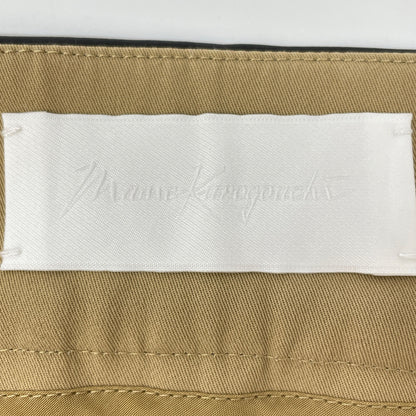 Mame Kurogouchi MM21PF-PT706 Beige High-Waist Chino Flare Trousers Bottoms 2 Women's