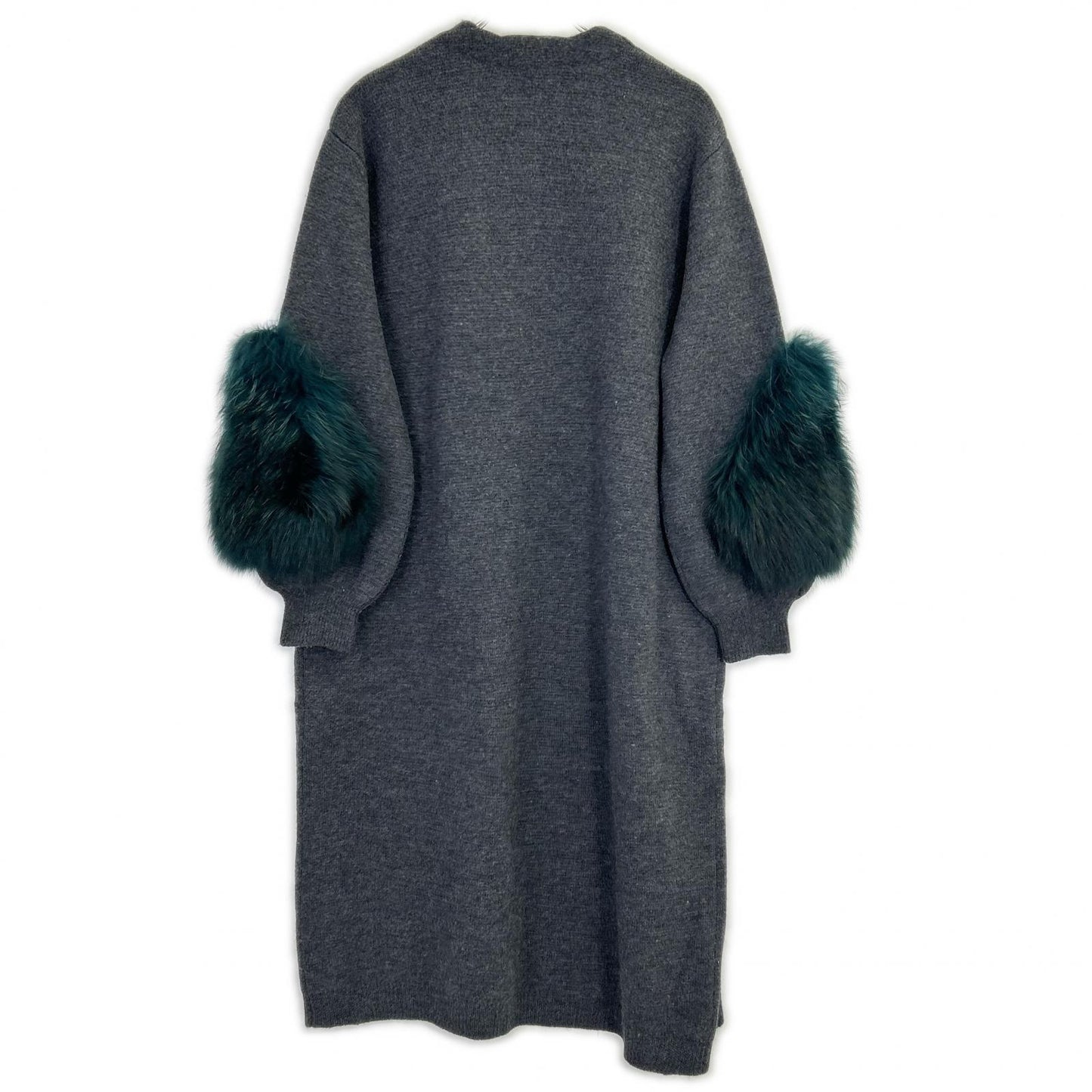 UN3D. Grey Faux Fur Cardigan Coat 38