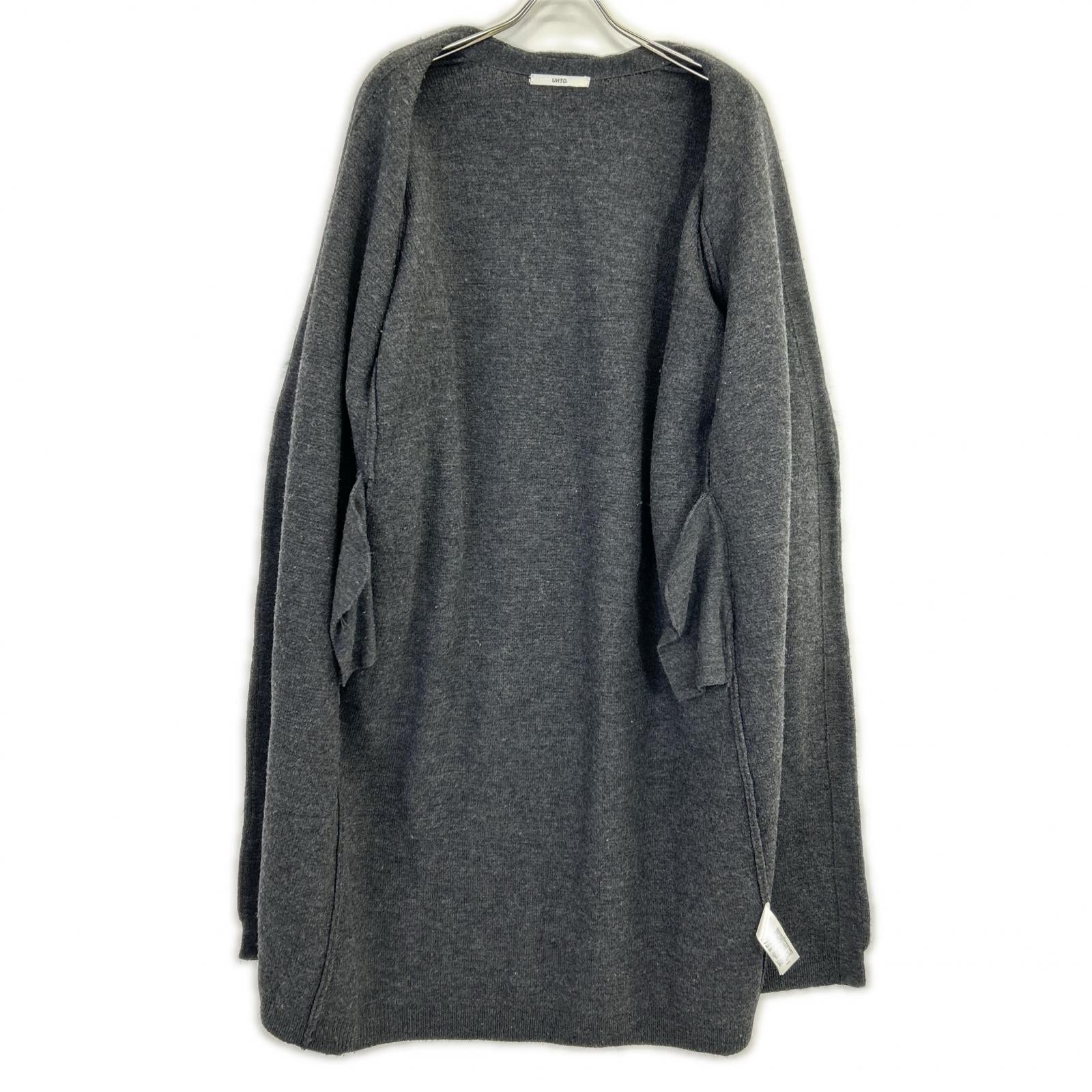UN3D. Grey Faux Fur Cardigan Coat 38