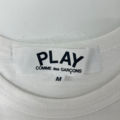 PLAYCOMMEdesGARCONS プレイコムデギャルソン AZ-T236 ホワイト コットン ハートロゴ クルーネックショートスリーブカットソー トップス