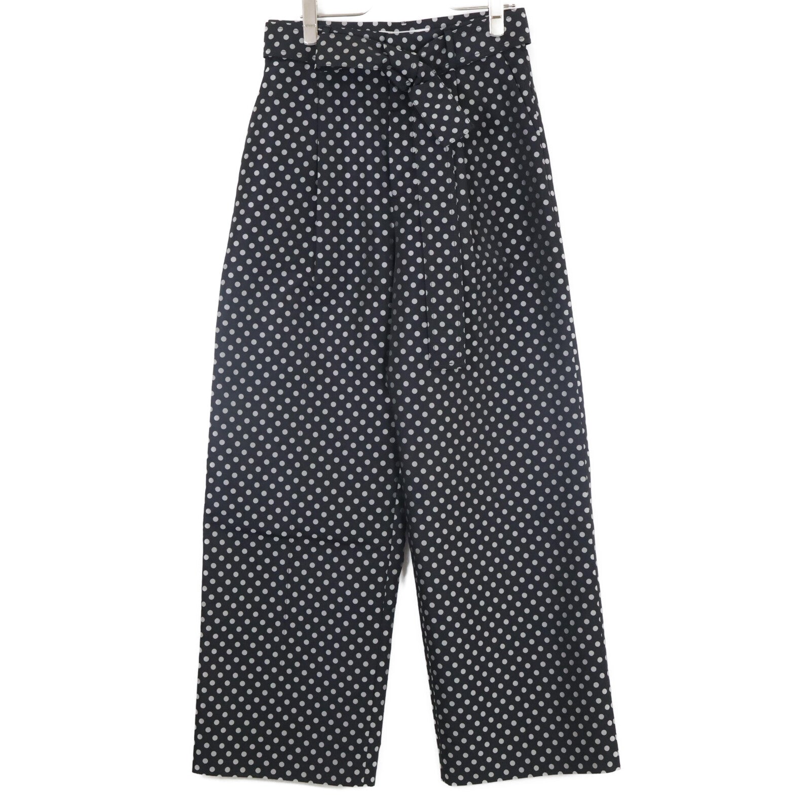 LE CIEL BLEU Le Ciel Bleu 23AW Black Dot Belted Wide Pants Bottoms 38 Women's