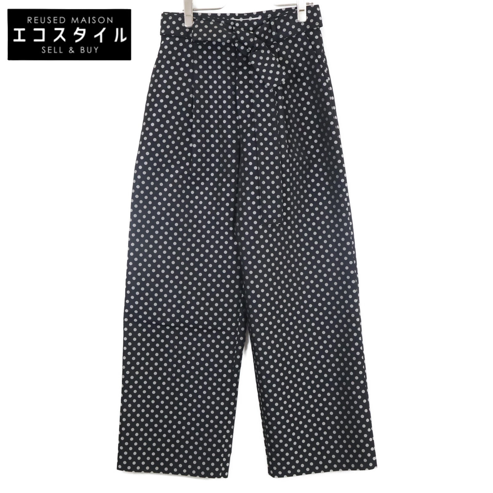 LE CIEL BLEU Le Ciel Bleu 23AW Black Dot Belted Wide Pants Bottoms 38 Women's