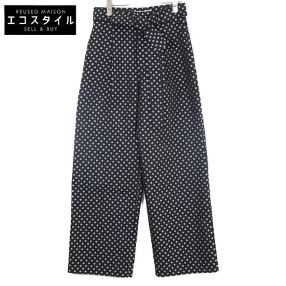 LE CIEL BLEU Le Ciel Bleu 23AW Black Dot Belted Wide Pants Bottoms 38 Women's