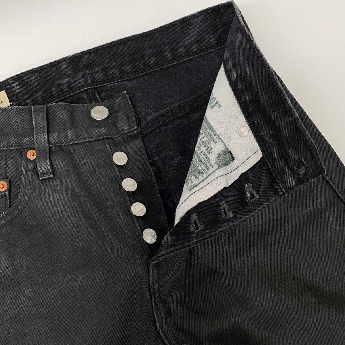 LEVI‘S 李维斯 【PREMIUM】501 黑色 棉质 纽扣门襟 直筒牛仔裤 下装