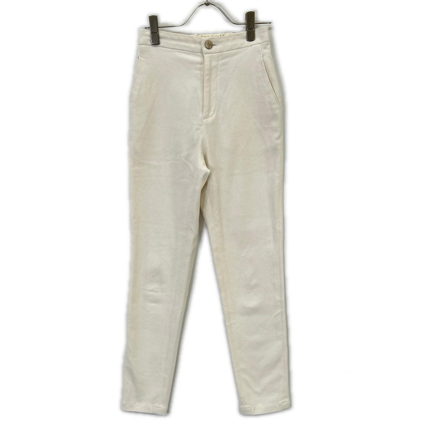 GALERIE VIE Light Beige Cotton Blend Stretch Moleskin Cigarette Pants Bottoms 32