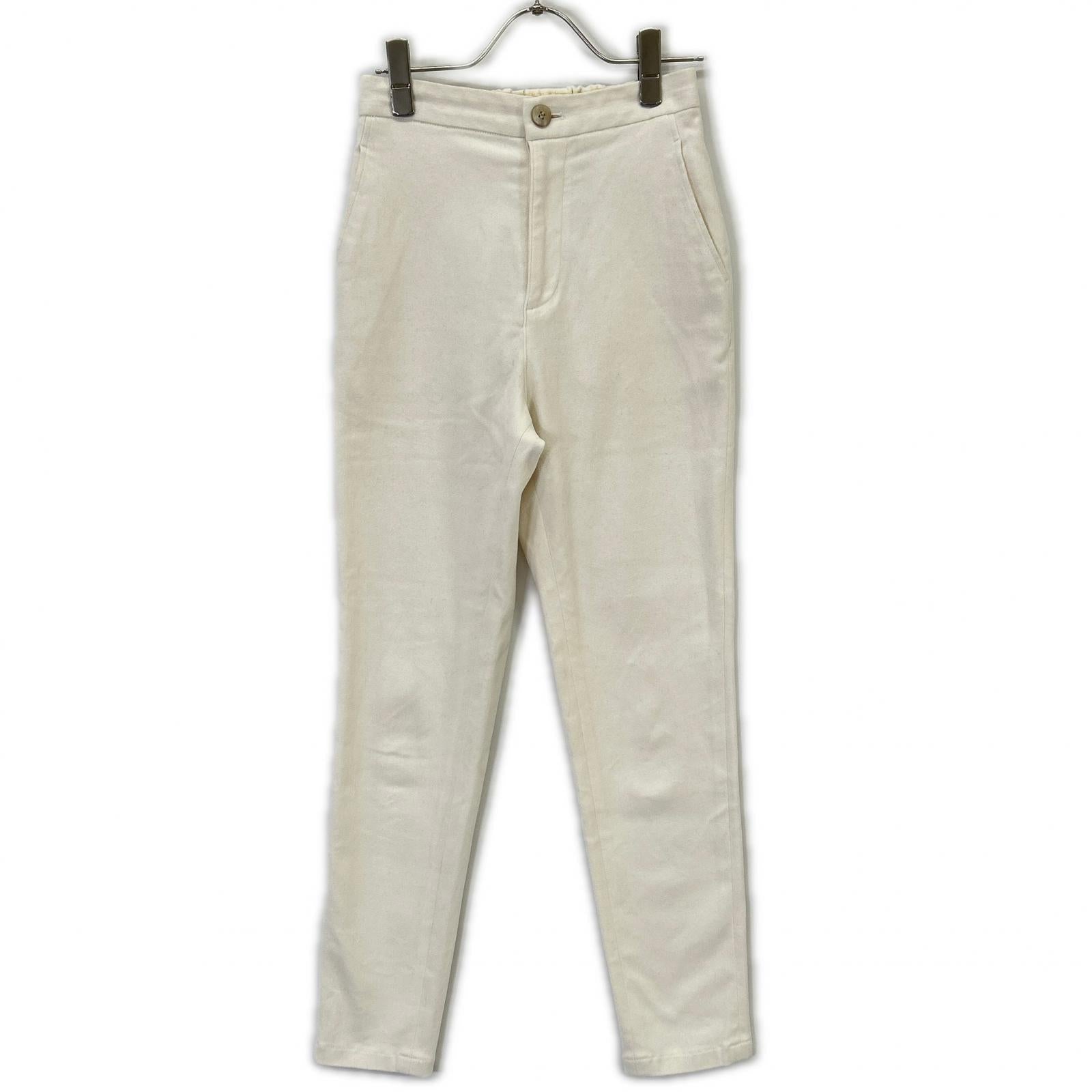 GALERIE VIE Light Beige Cotton Blend Stretch Moleskin Cigarette Pants Bottoms 32
