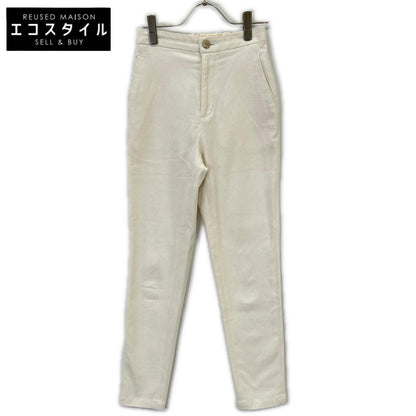 GALERIE VIE Light Beige Cotton Blend Stretch Moleskin Cigarette Pants Bottoms 32