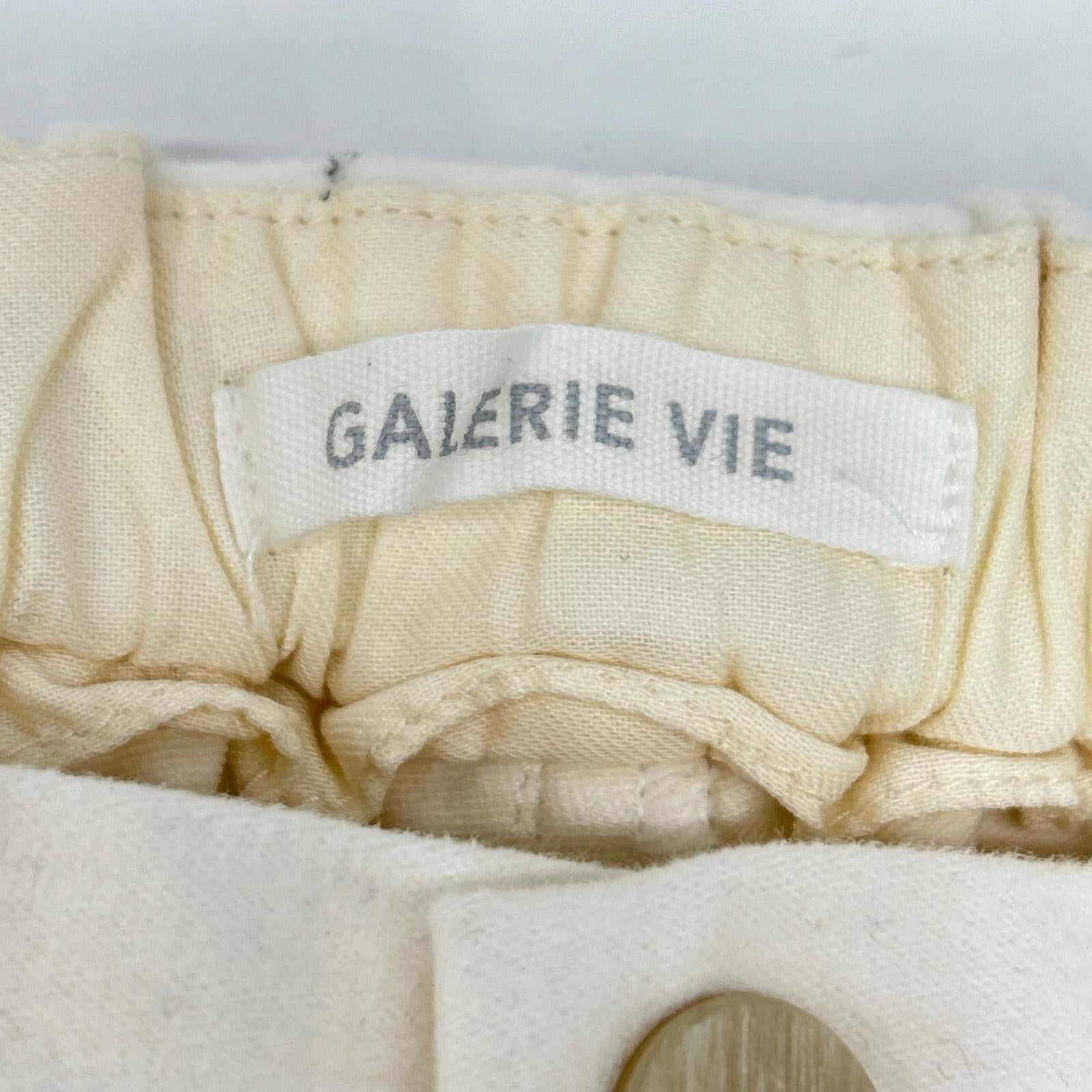 GALERIE VIE Light Beige Cotton Blend Stretch Moleskin Cigarette Pants Bottoms 32
