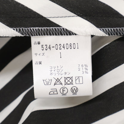 534-0240601 Black x White Stripe Short Sleeve Maxi Dress Dresses 1 Ladies