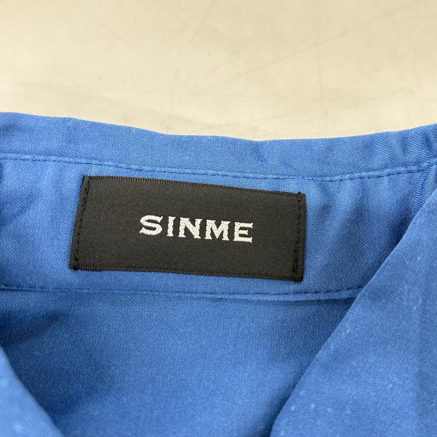 SINME シンメ SS15-06 蓝色长袖牛津纺衬衫 女式上衣 M