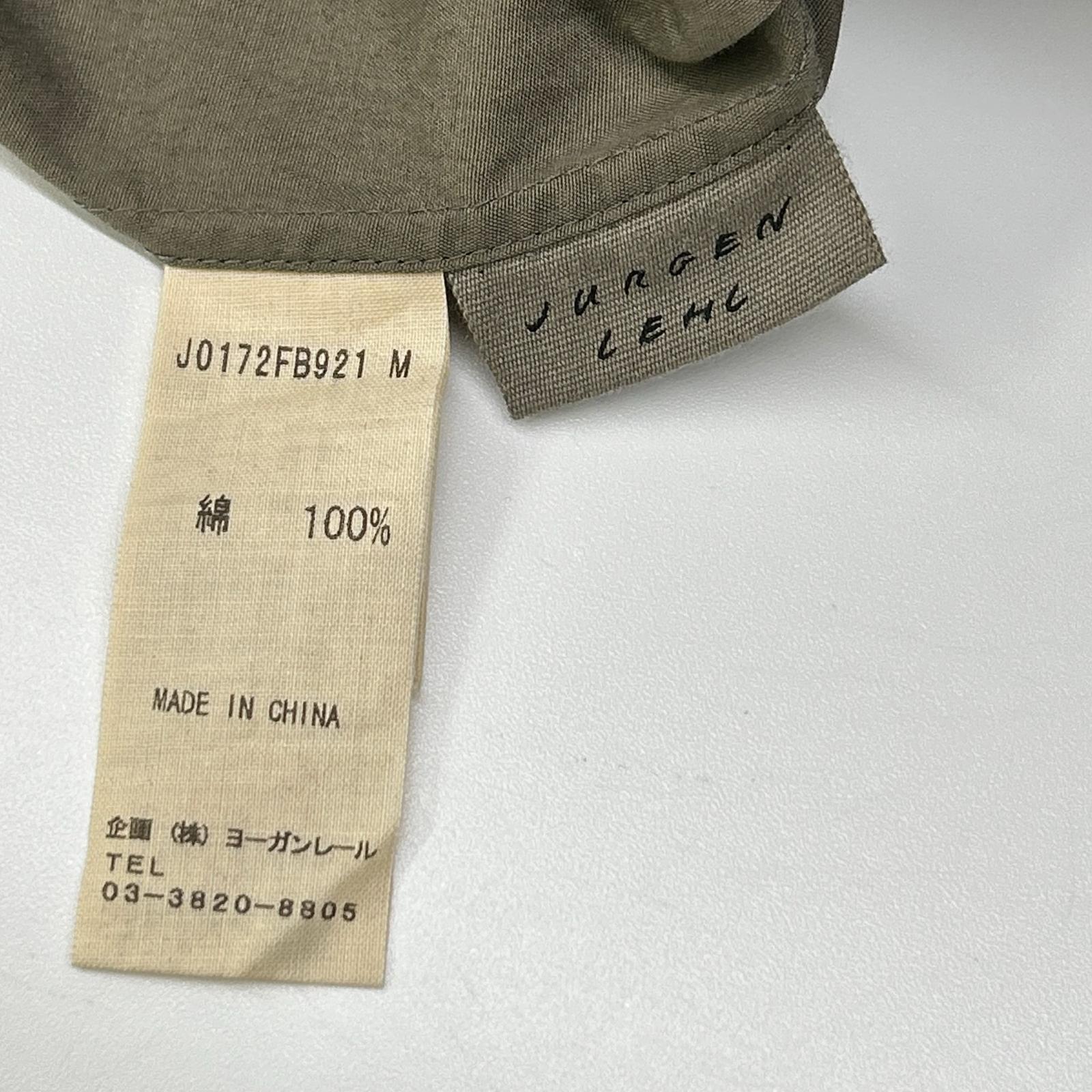 JURGEN LEHL ヨーガンレール J0172FB921 カーキ コットン Vネックショートスリーブシャツ トップス