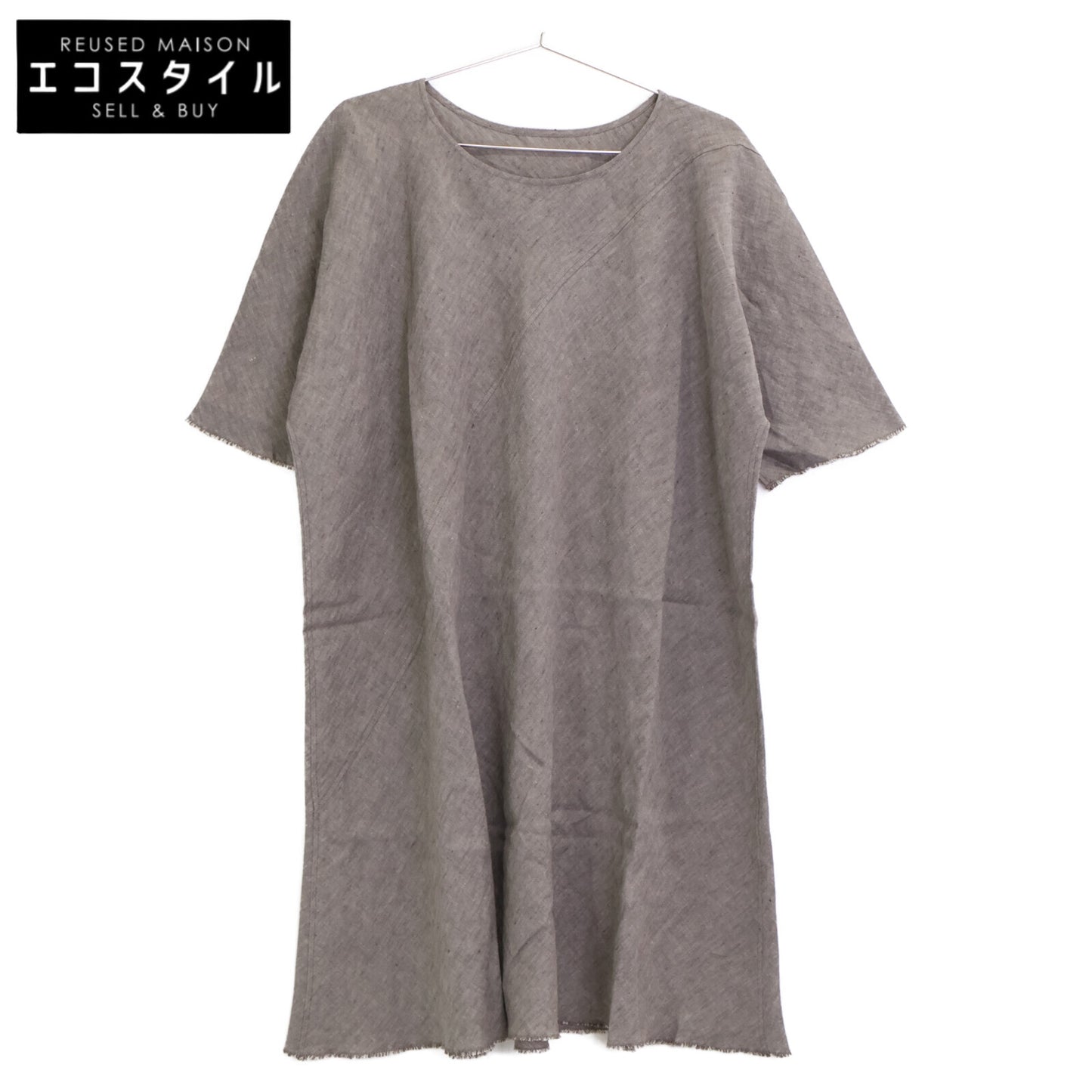 Babaghuri ババグーリ 【美品】J0512FB521 リネン100％ ショートスリーブ ワンピース