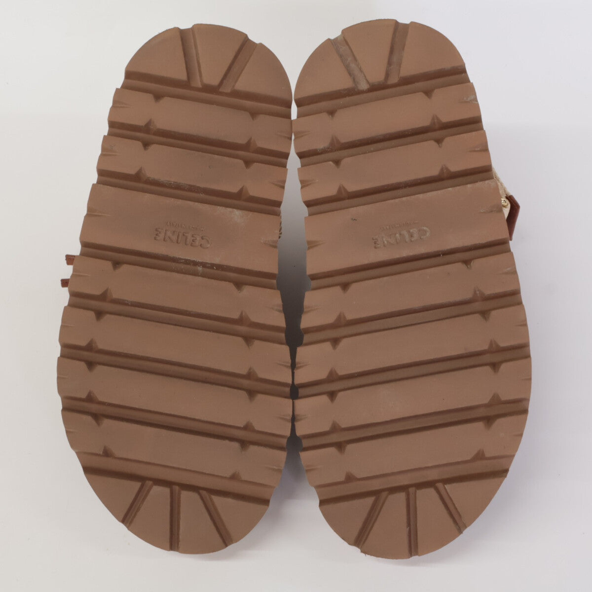 CELINE BILLY Chunky Sandals in Calfskin & Textile
