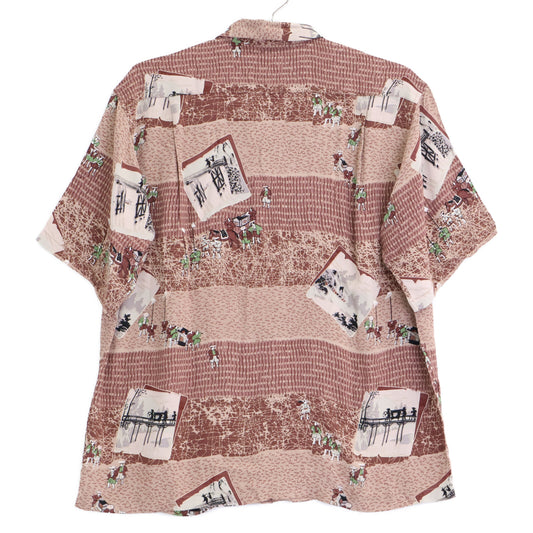 SUN SURF 【MUSASHIYA】SS30211 Sankin-kōtai Short Sleeve Rayon Aloha Shirt Tops S Men's