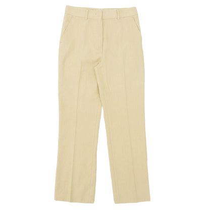 MAXMARA STUDIO マックスマーラスタジオ リネン コットン スラックスパンツ ボトムス レディース ライトベージュ 38 613109026 ボトムス